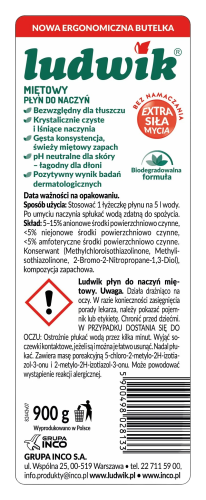 Ludwik Płyn do mycia naczyń miętowy 900 g