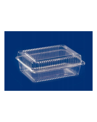 Pojemnik PET ALI38C prostokątny, dwuczęściowy zespolony 262x228x91mm