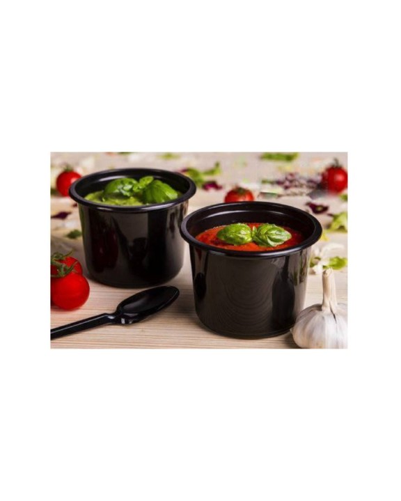 Pojemnik na Zupę 500 ml CZARNY – wielokrotnego użytku (50 szt.)