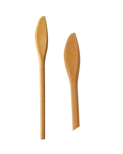 Noże z włókien drzewnych "REUSE" WPC brąz 18 cm 50 szt.