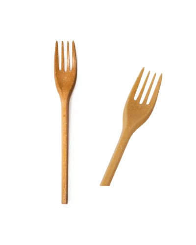 Widelce z włókien drzewnych "REUSE" WPC brąz 18 cm 50 szt.