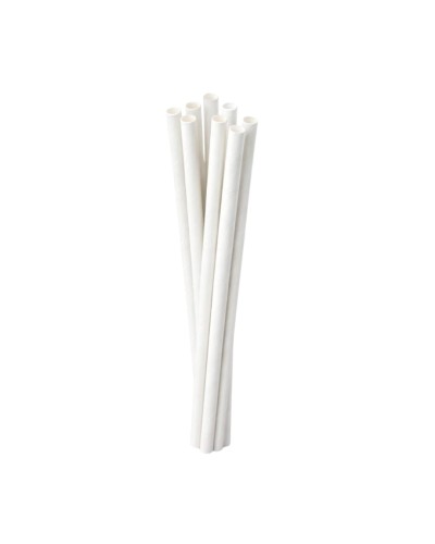 Słomki papierowe 7 mm / 20 cm białe (150 szt.)