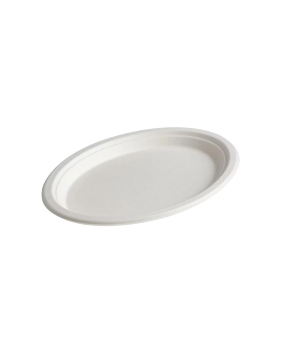 Talerz owalny z trzciny cukrowej 260 mm - 50 sztuk