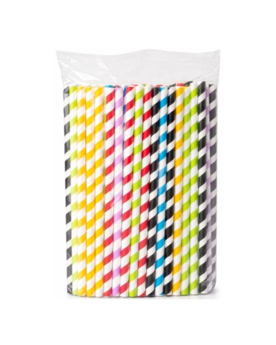 Słomki papierowe fi 8 mm 19,7 cm paleta barw 100 szt..jpg