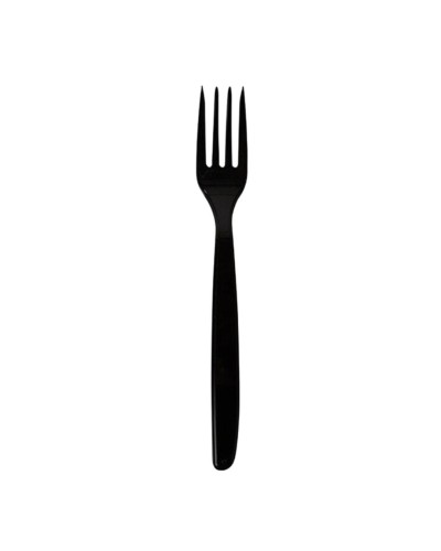 Widelce plastikowe czarne REUSE 18,5 cm wielorazowe catering 50 szt