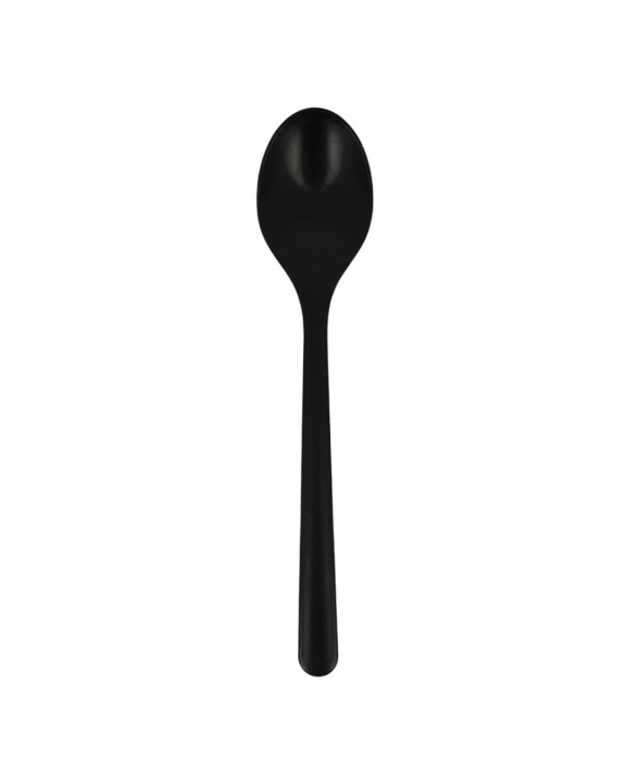 Łyżki plastikowe czarne REUSE 18,5 cm wielorazowe catering 50 szt