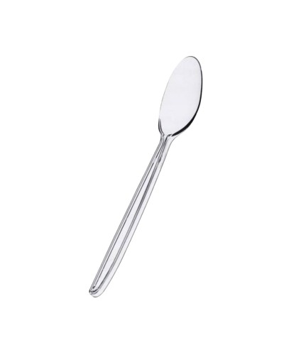 Łyżka plastikowa 18 cm TRANSPARENTNA PREMIUM wielokrotnego użytku 50 szt.