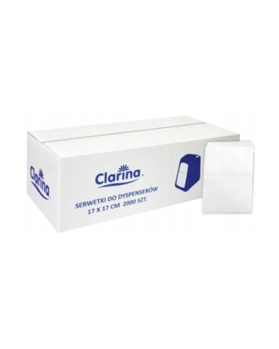 Serwetki do dyspenserów Clarina 17x17 cm 1w białe 2000 szt.