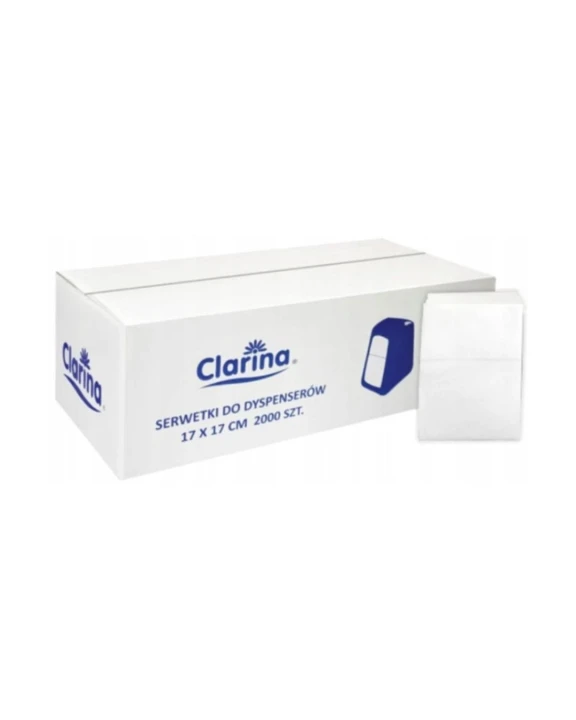 Serwetki do dyspenserów Clarina 17x17 cm 1w białe 2000 szt.