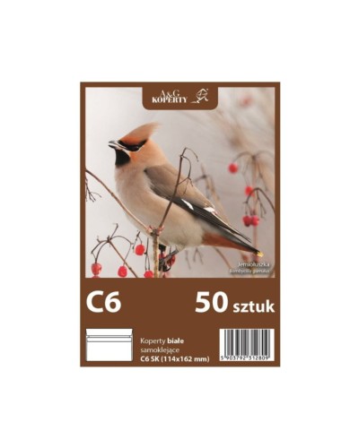 Koperty C6 SK białe samoklejące 50 szt.