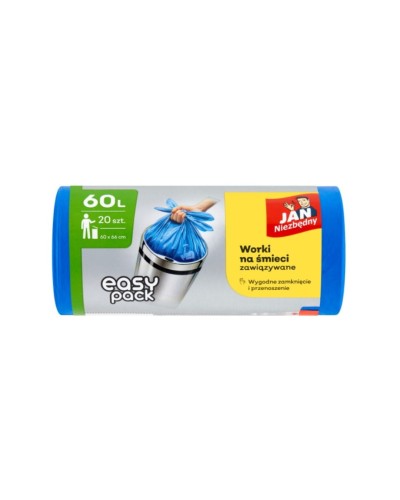 Worki na śmieci niebieskie JAN NIEZBĘDNY 60l 20 szt.