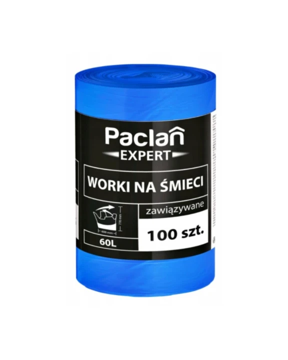 Worki na śmieci expert niebieskie 60 l 100 szt. PACLAN.jpg