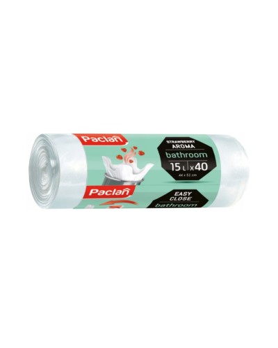 Worki na śmieci łazienkowe białe truskawkowe 15L PACLAN.jpg