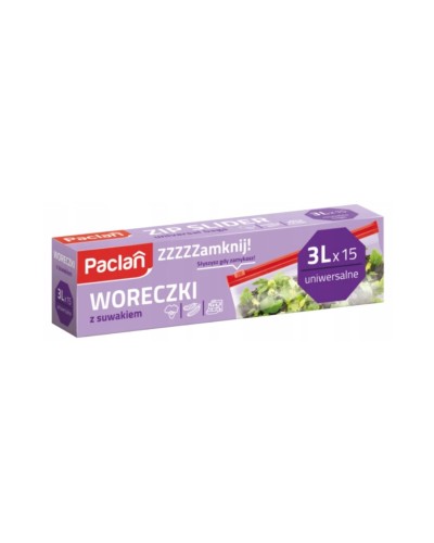 Woreczki strunowe z suwakiem 3L 15 szt. PACLAN