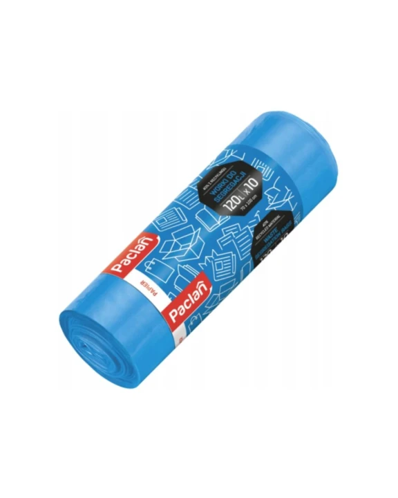 Niebieskie worki do segregacji PAPIER 120l 10 szt. PACLAN