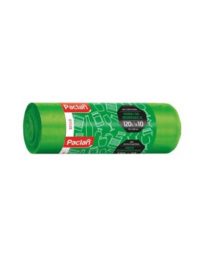 Worki na śmieci do segregacji szkła zielone 120l 10 szt. PACLAN