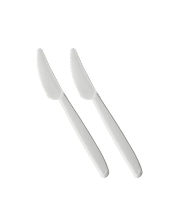 Noże PP Białe PREMIUM 18,5 cm wielokrotnego użytku (50 szt./opak).