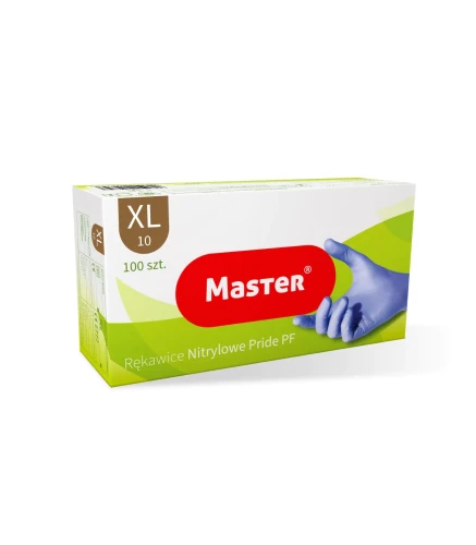 Rękawiczki nitrylowe niebieskie bezpudrowe diagnostyczne XL MASTER 100 szt.