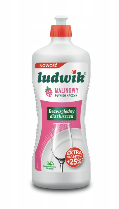 Ludwik Płyn do mycia naczyń malinowy 900 g