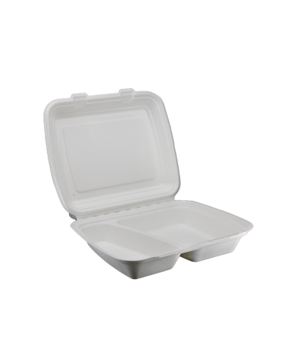 MENU BOX z trzciny cukrowej 2- komorowy 24,5 x 20 x 7 cm