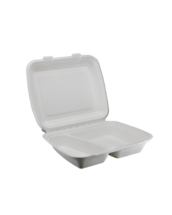 MENU BOX z trzciny cukrowej 2- komorowy 24,5 x 20 x 7 cm