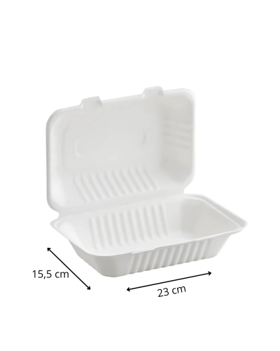 MENU BOX z trzciny cukrowej 23 x 15,5 x 6,5 cm