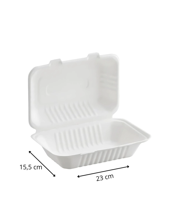 MENU BOX z trzciny cukrowej 23 x 15,5 x 6,5 cm