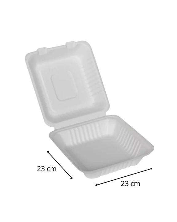 MENU BOX z trzciny cukrowej 23 x 23 x 7,5 cm