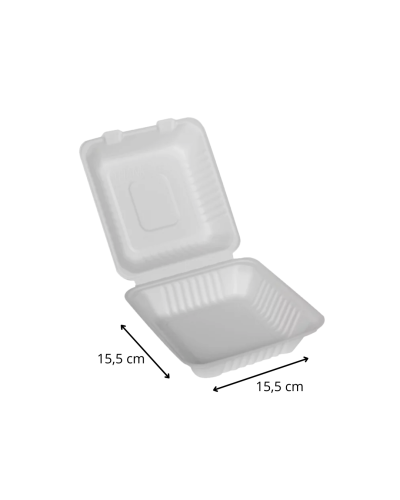 MENU BOX z trzciny cukrowej 15,5 x 15 x 7,5 cm