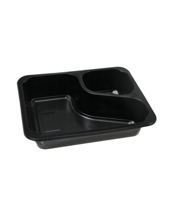 Pojemnik do zgrzewu 22,7x 17,8x4,5 cm 2-komorowy wielokrotnego użytku czarny