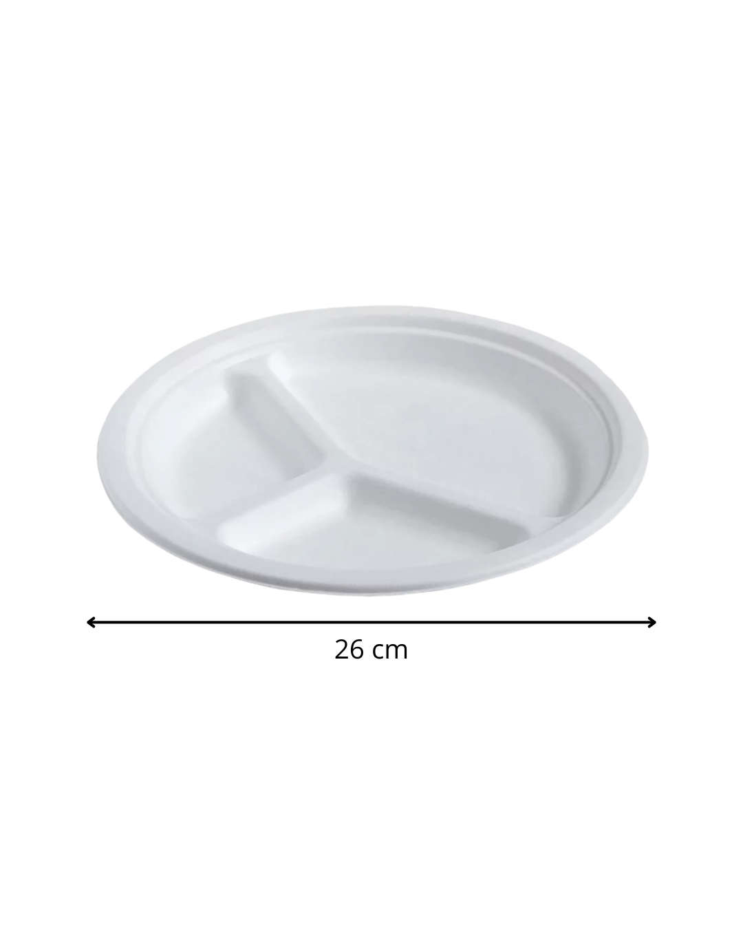 Talerz okrągły z trzciny cukrowej 3 KOMOROWY 26 cm 50 szt.