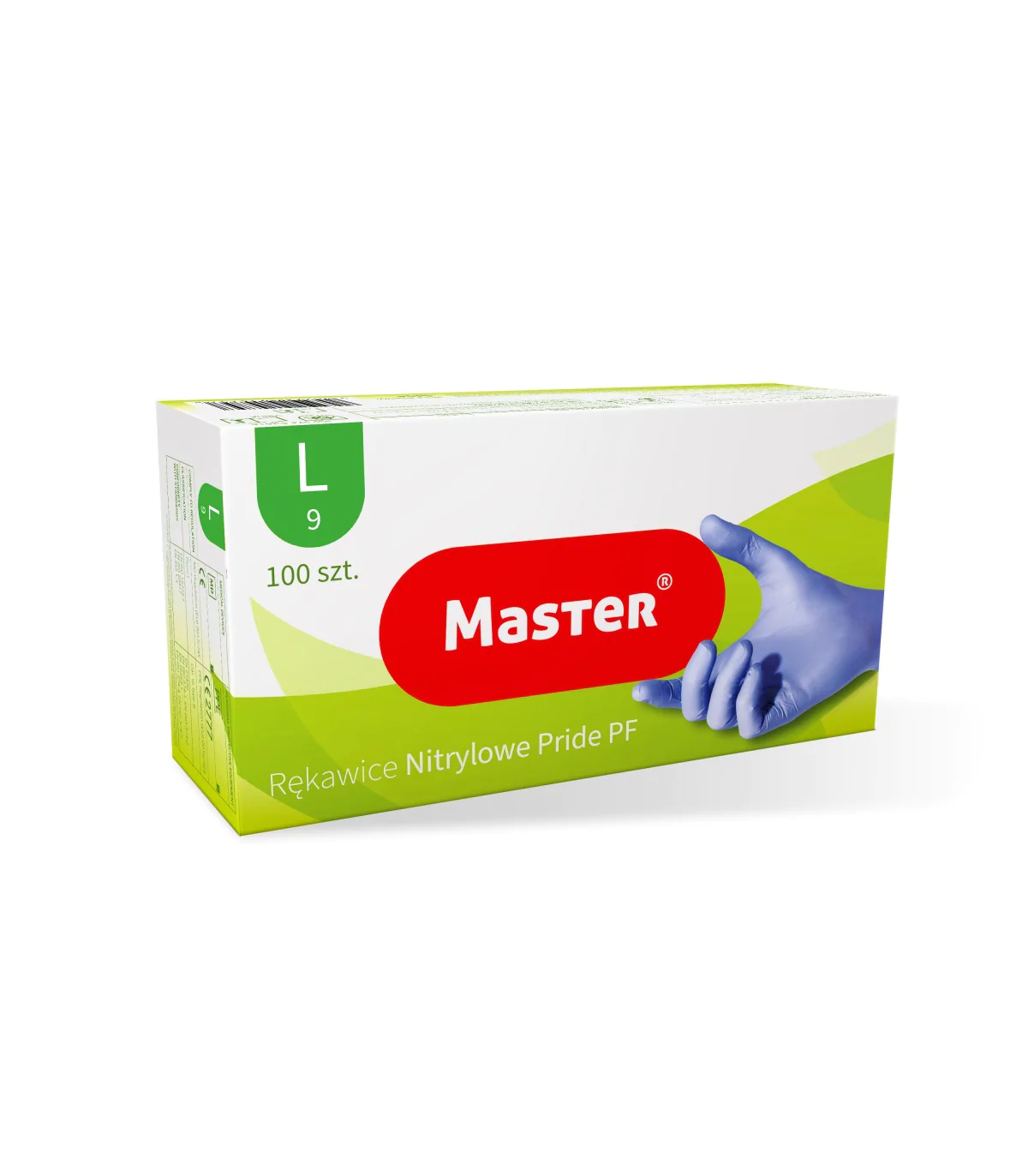 Rękawiczki nitrylowe niebieskie bezpudrowe diagnostyczne L MASTER 100 szt.