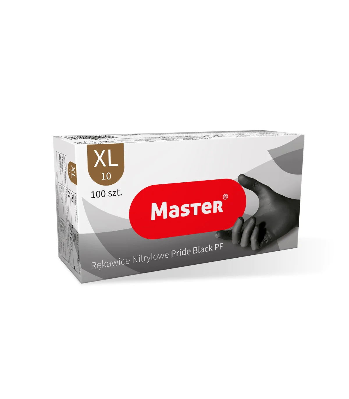 Rękawiczki nitrylowe czarne bezpudrowe diagnostyczne L MASTER 100 szt.