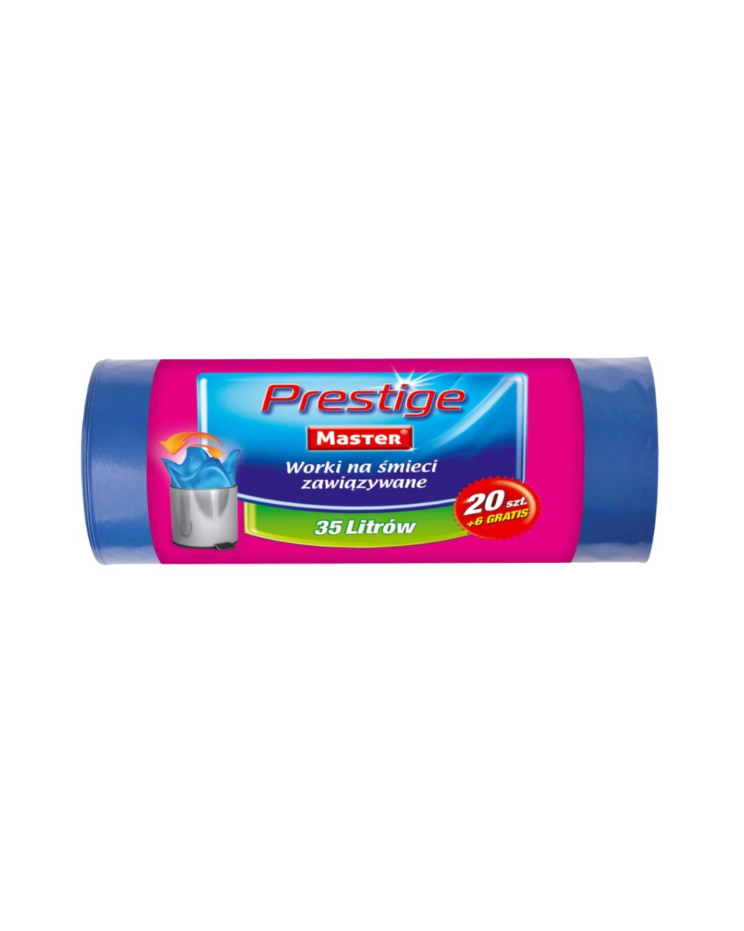 MASTER Worki na Śmieci HD SUPER MOCNE 35L związywane (20 szt.) Niebieskie