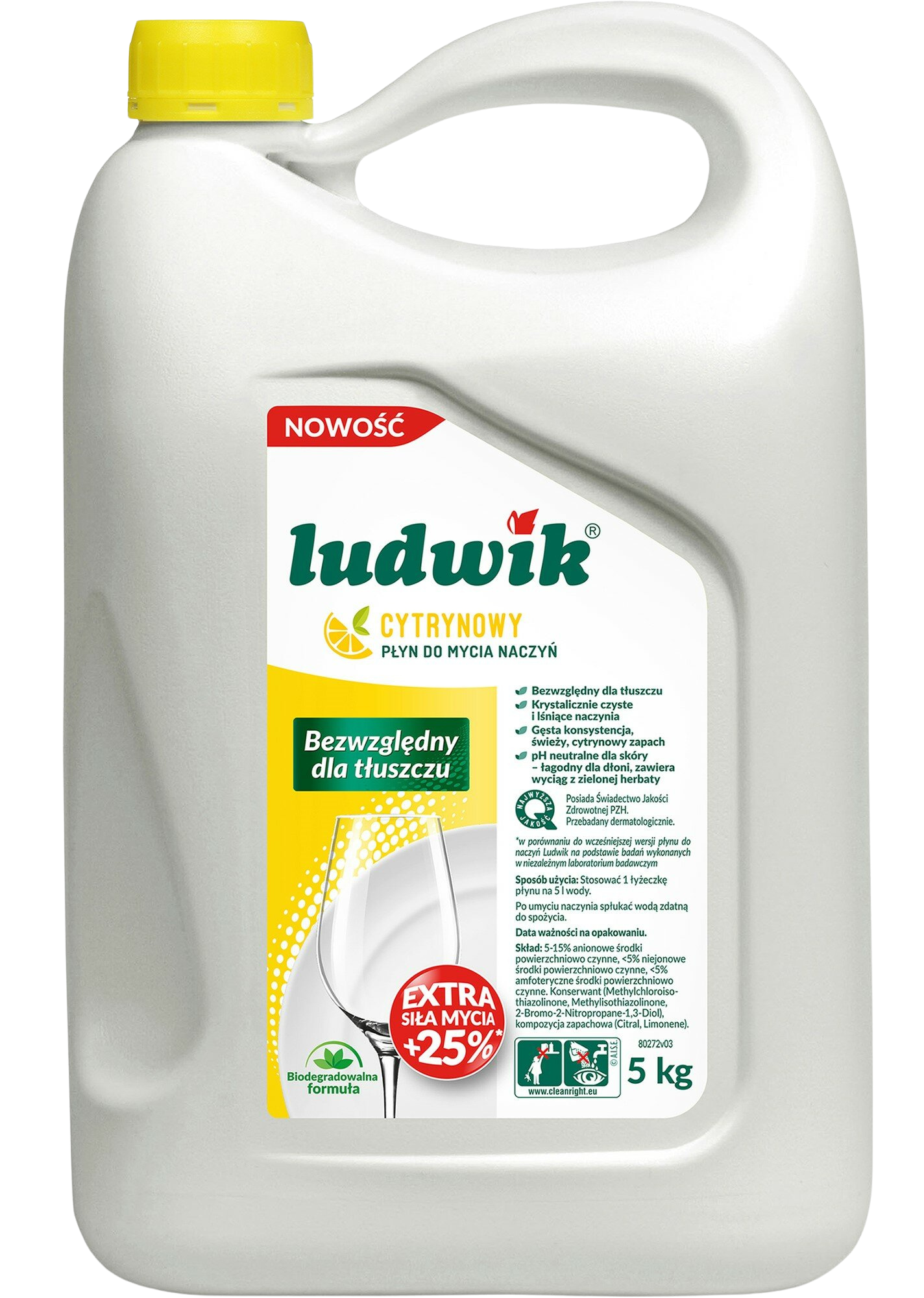 Ludwik Płyn do mycia naczyń cytrynowy 5 kg