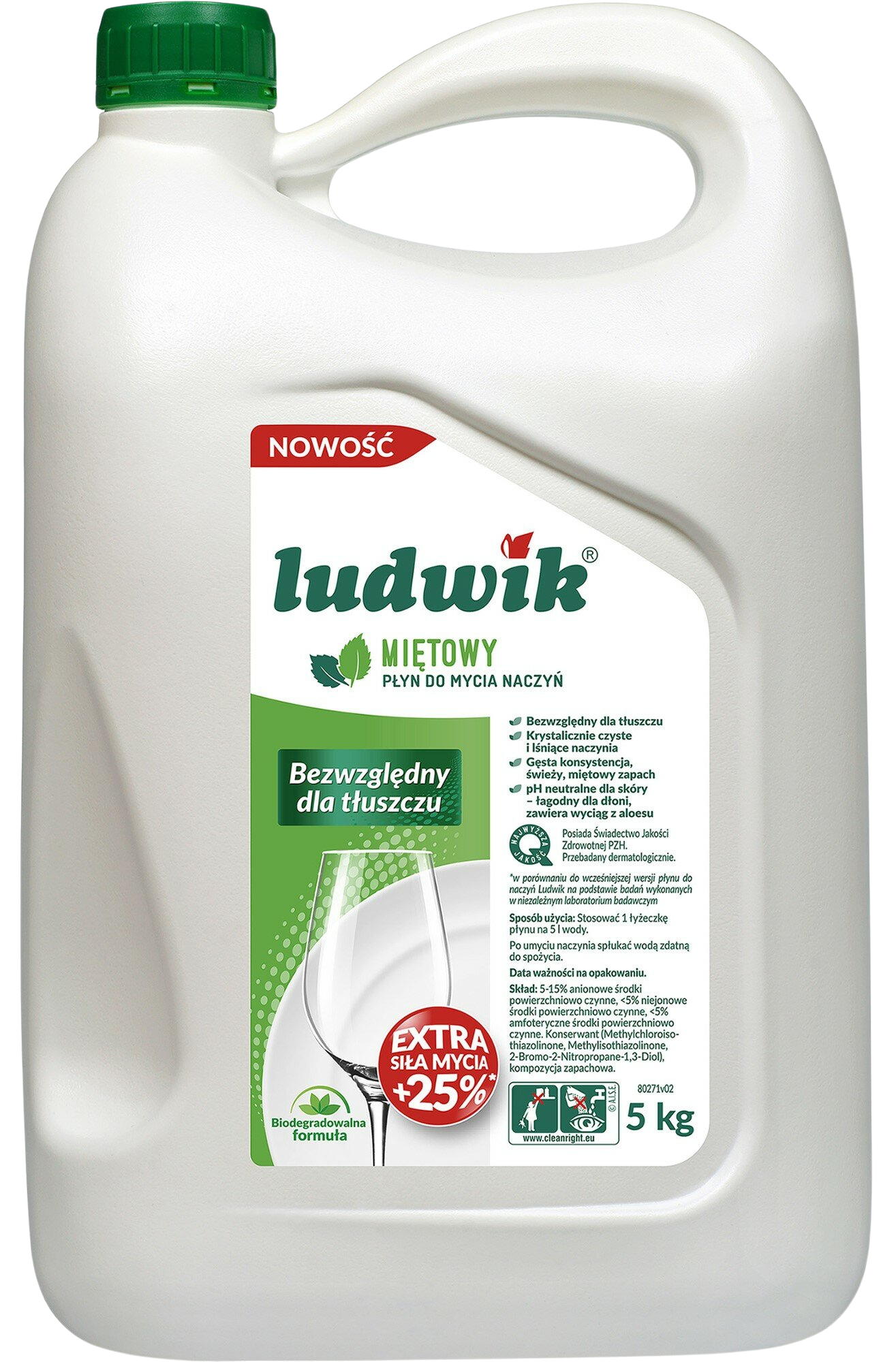 Ludwik Płyn do mycia naczyń miętowy 5 kg