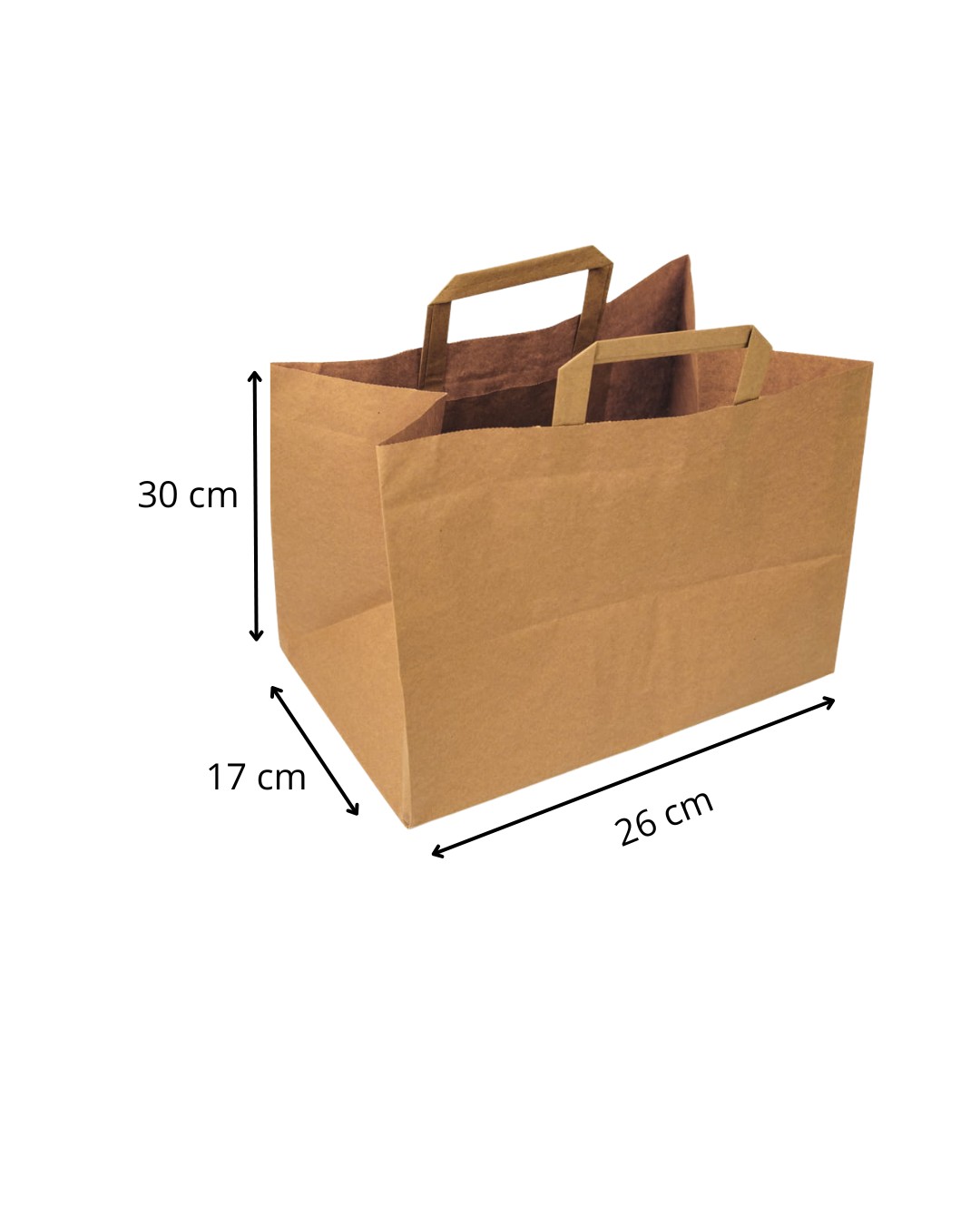 Torba papierowa z uchwytem 26 x 17 x 30 cm 250 szt.