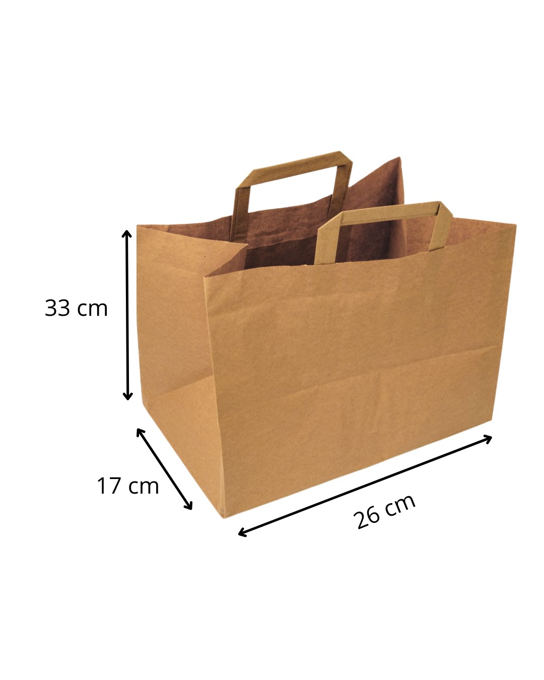 Torba papierowa z uchwytem 26 x 17 x 33 cm 250 szt.